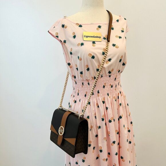 Michael Kors Purse Greenwich Small Signature Logo Crossbody Bag Brown - Picture 12 of 12